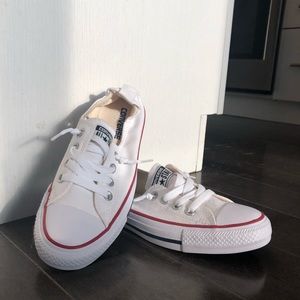 *Never worn* white Converse All Stars